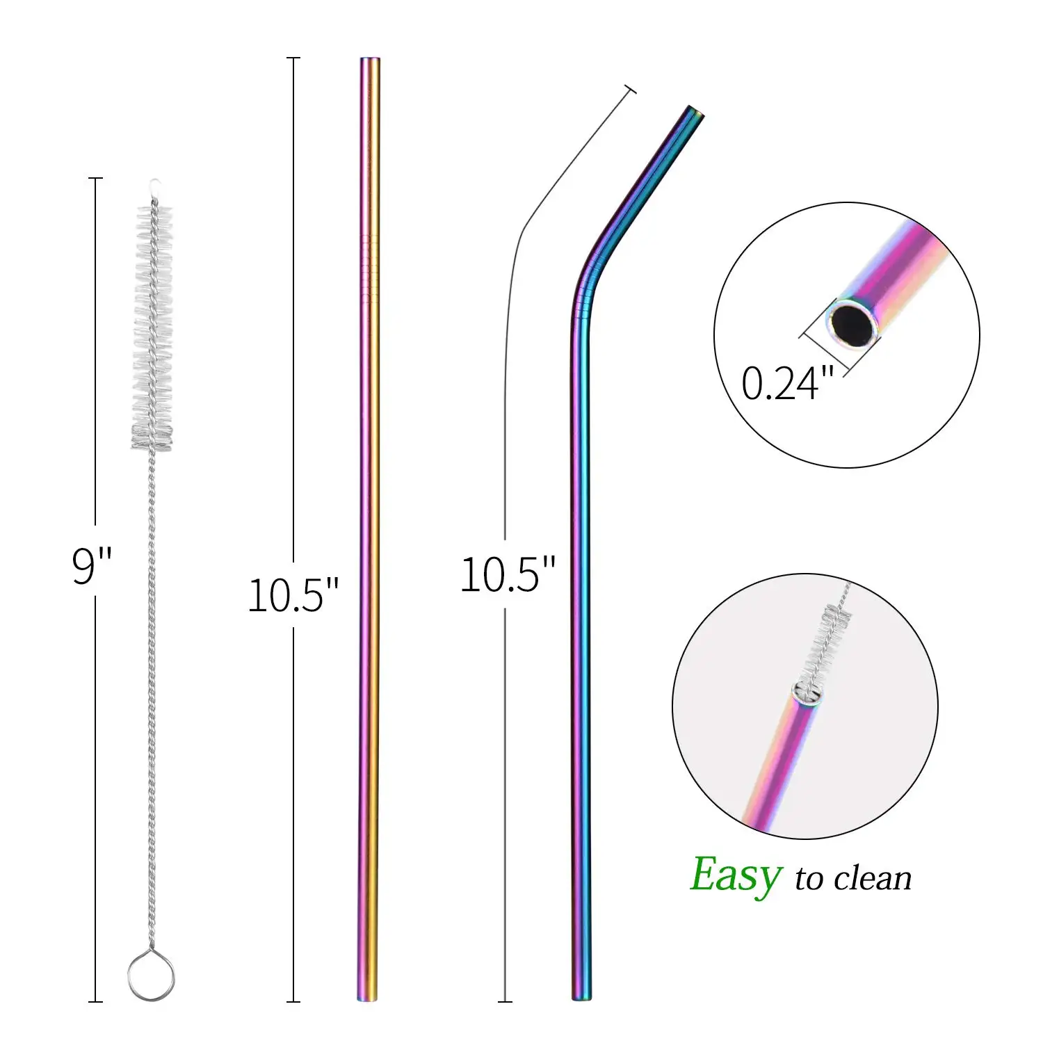 Amazon Hot Sell Eco Reusable Drinking Straws Stainless Steel Buy