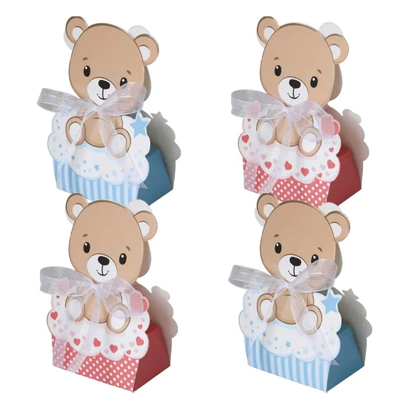 50 Pack Bear Gift Boxes Baby Shower Party Favors Teddy Bear Gift Box ...