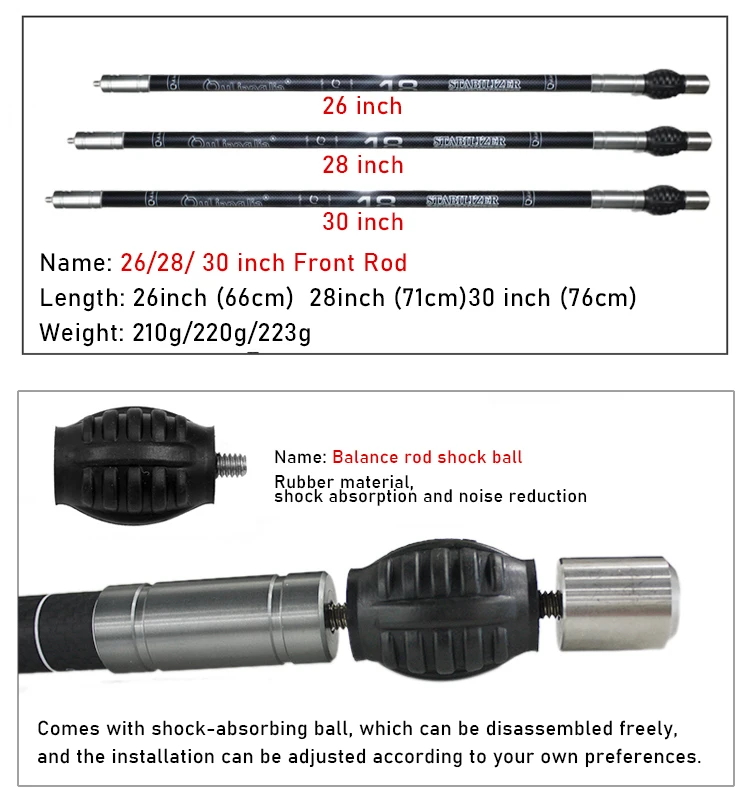 Recurve Bow Stabilizer Rod Pure Carbon Rod Front Side And Extension Bar