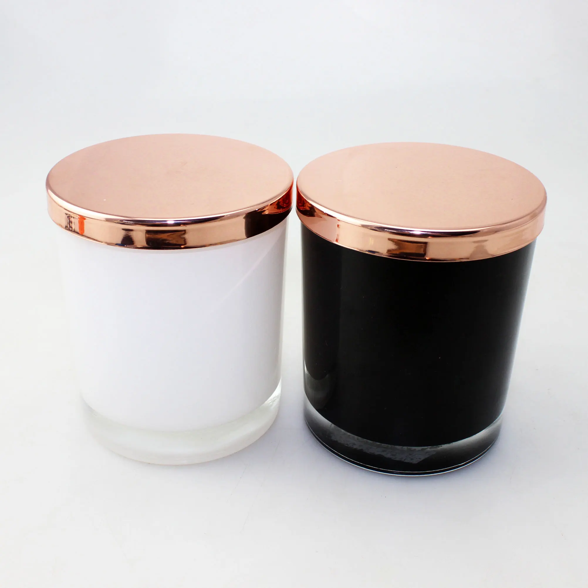 Luxury Wholesale 10oz Spray Shiny Black Glass Candle Jar With Metal Lids Buy Glass Candle Jar