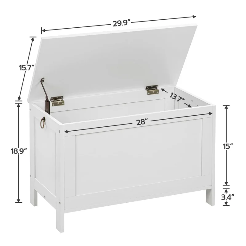 Retro Toy Box Organizer Wooden Toy Storage Treasure Chest With Safety