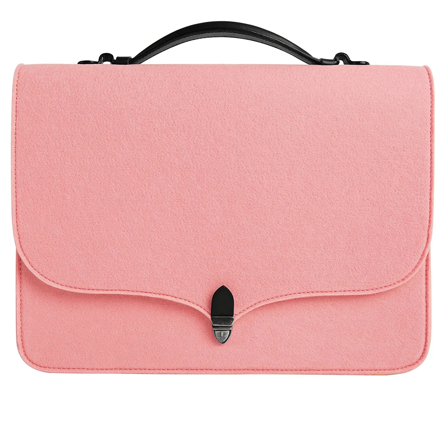 Wholesale Hot pink felt laptop sleeve bag Cute design felt laptop bag Large  size felt laptop cover From m.