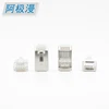 Ethernet utp/sftp cable Cat6 CAT5e 8P8C Shielded Network EZ Through Pass modular plug Single Row 8 pin RJ45 Connector