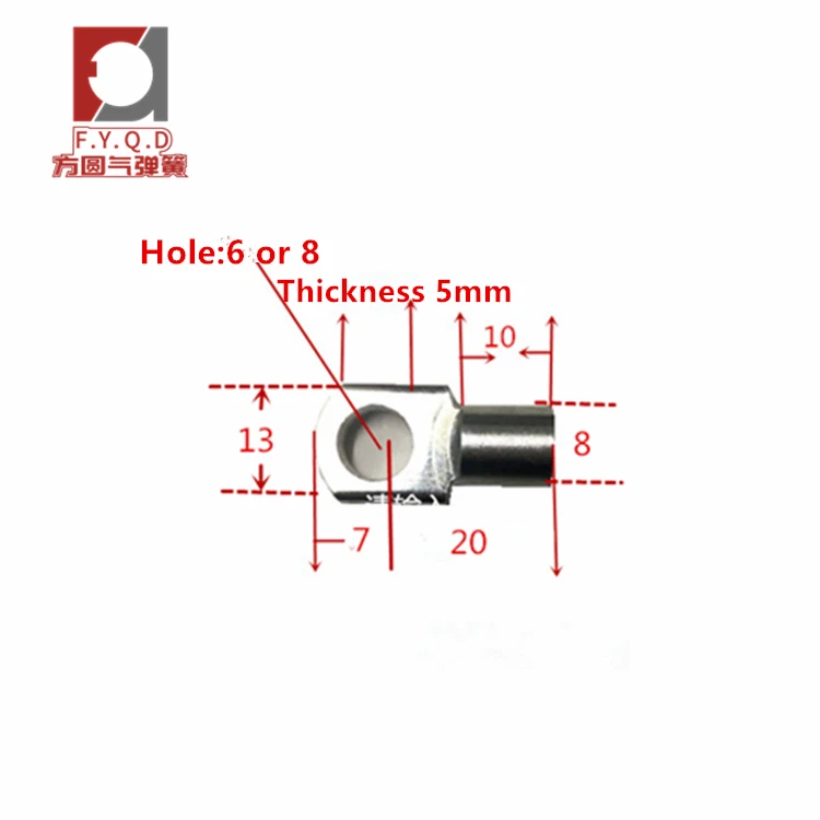 Flat Pipe Eyelet Joint Gas Spring Metal Eye Connector Buy Gas Struts