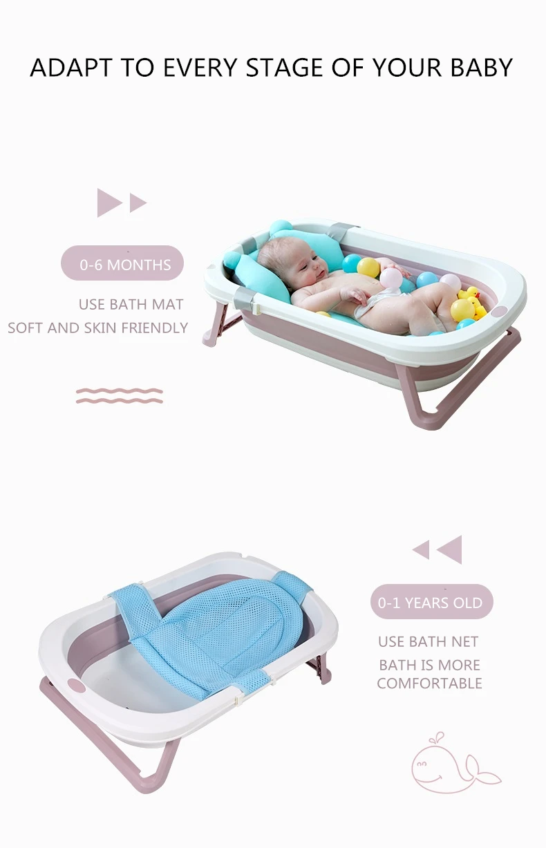 Plastic Folding Baby Foldable Bathtub Portable Collapsible Folding Baby ...