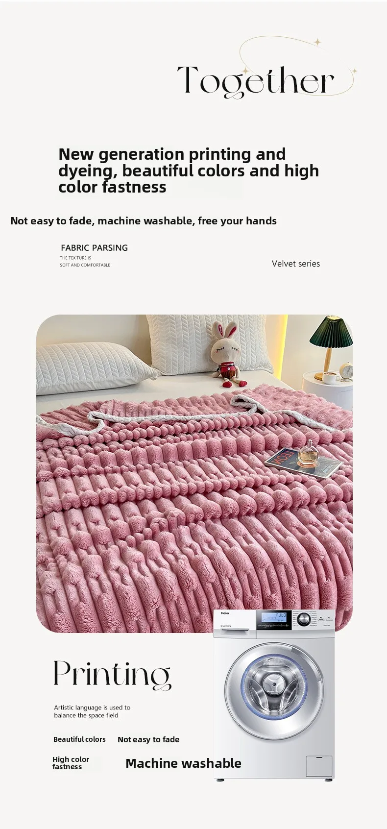 Imitation Fur Rabbit Plush Blanket Bamboo Knot Flannel Throw for Home Printed Milk Velvet Sofa Air Conditioning Bed Blankets