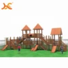 Amusement equipment playground outdoor kids wooden playhouse huge wooden slide for children HFA-1818502