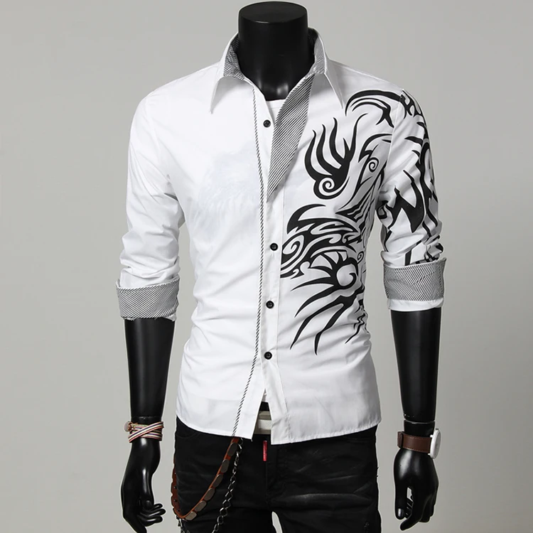 Shirt Chinese Style Dragon Pattern 