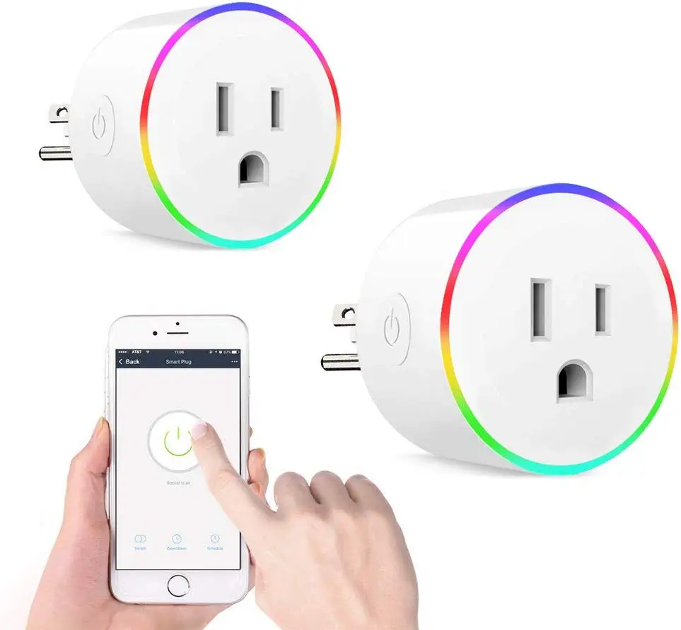 US USA Smart Home Socket Wifi Wireless With LED Light RGB Mini WiFi Smart Plug works with Alexa google home
