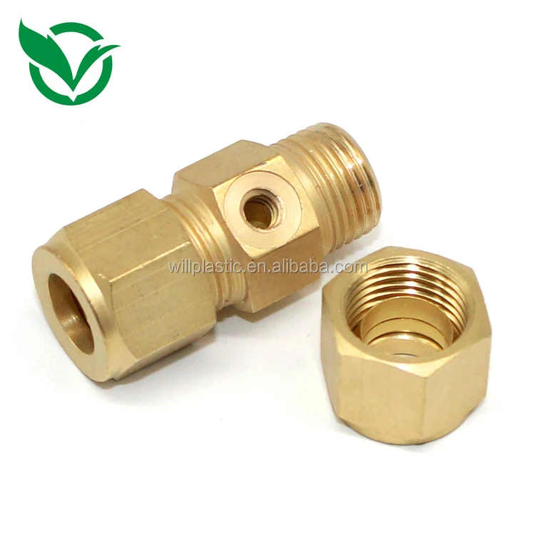 Mist Cooling System Fog Machine Brass Ferrule Tube Fitting 3/8'' 1 Hole