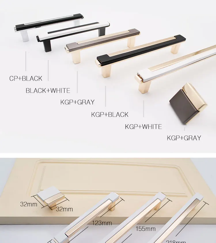 Modern New Design Handle Gold White Chrome Black Combination Single Hole Knob European Cabinet Shoe Cabinet Wardrobe Handle
