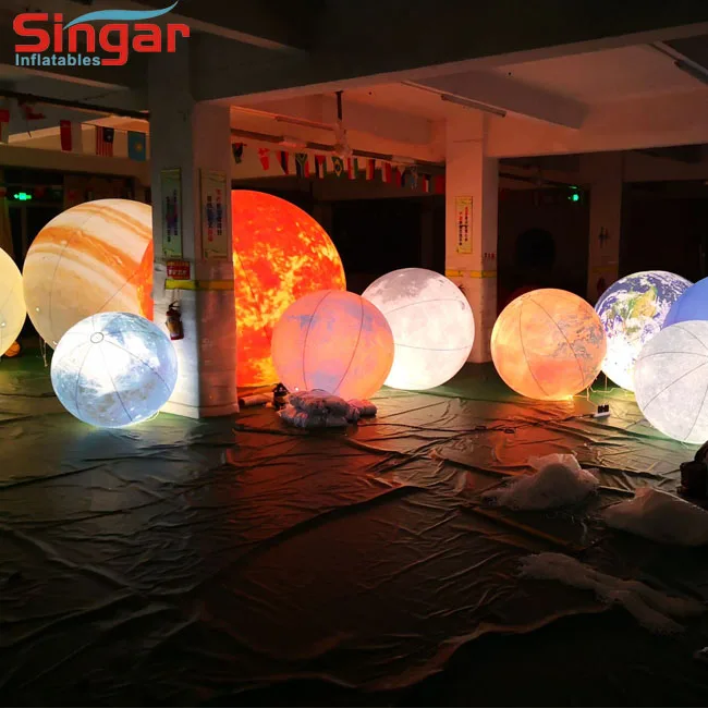 Led Lights Balloon Solar System Nine Inflatable