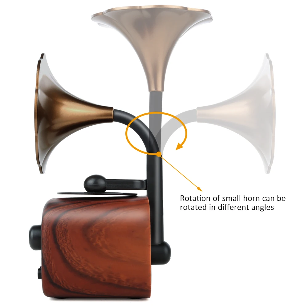 subwoofer, bt speaker Vintage Cabinet Speaker Gramophone Bluetooth Record Player with FM Radio Mini Wireless Boom Box Speaker Walnut Color - ANKUX.COM