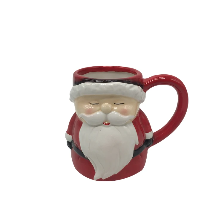 Custom Ceramic Embossed Design Claus Coffee Christmas Santa Mug