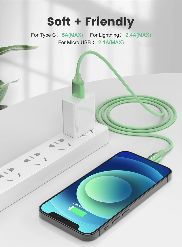 Free Shipping 1 Sample OK 5A USB-C Fast Charge Cable 1m 25cm Soft Friendly Type C Fast Cable USB Charging Cable - ANKUX.COM