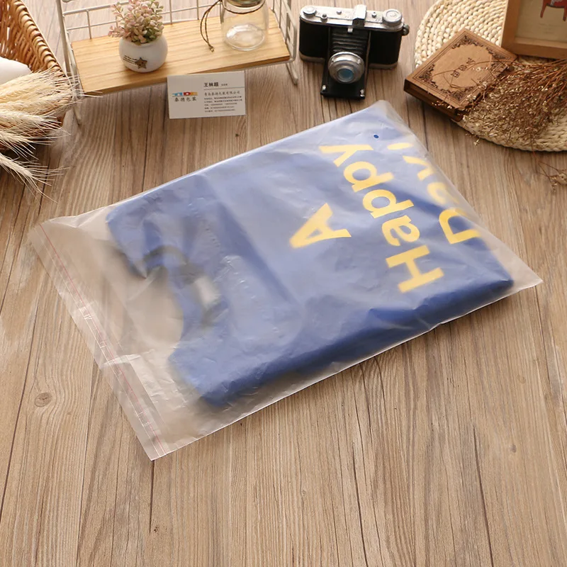 Transparent self-adhesive sealed plastic packaging bag, clear resealable cellophane OPP fresh-keeping bag, reusable gift bag details