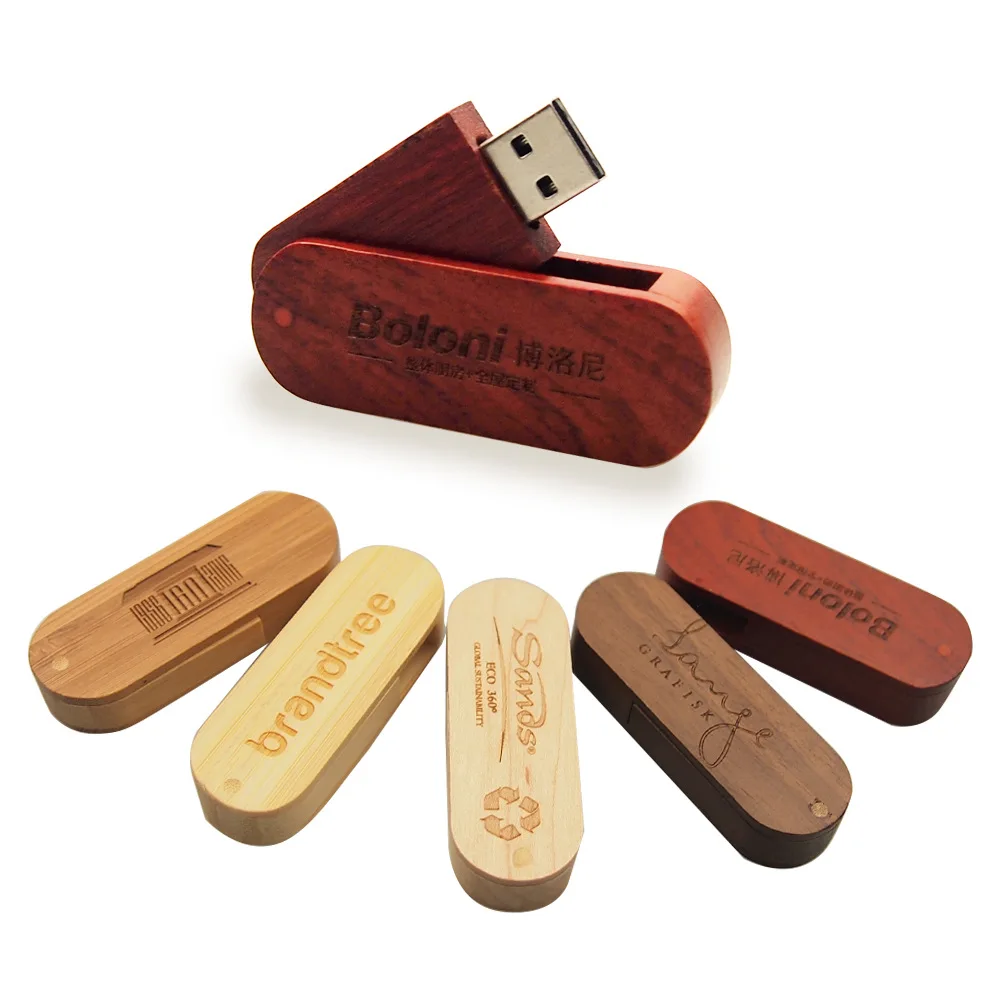 2gb 4gb 8gb 16gb 32gb 64gb Full Capacity USB Flash Drive Wood Memoria usb Bamboo Rotator 2.0 Cheap Swivel usb Flash Drive - ANKUX.COM