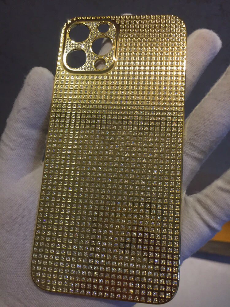 Full Diamond 24k Gold Plated Luxury Replacement Housing For Iphone 14pro 14pro Max Buy Battery Replacement Full Zircon Gold Housing For Iphone 14 Pro 14pro Max Luxury Customized Design Replacement Housing For Apple Phone For