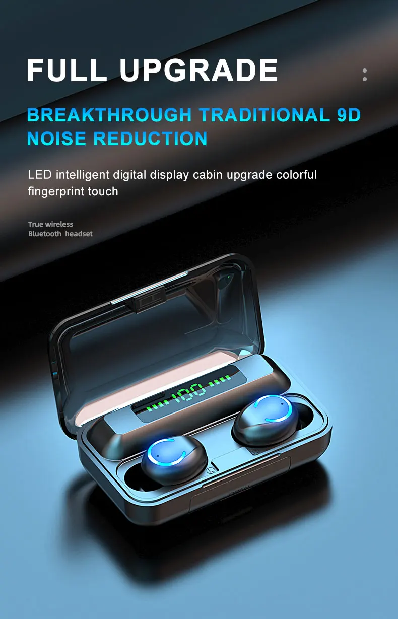 F9-9 Waterproof Tws Stereo Noise Cancelling Earphone Bluetooth Earbuds ...