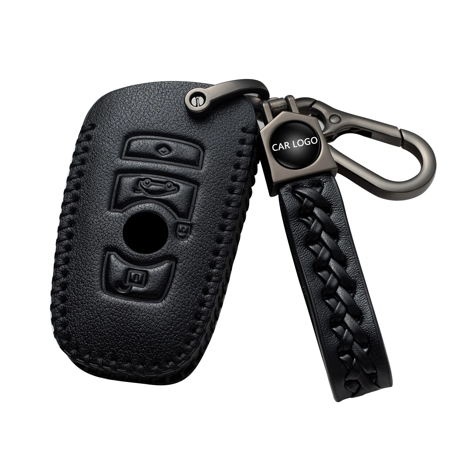
Car Key Case - Genuine Leather Protector Keychain suit for all models X1 X2 X3 X4 X5 X6 GT3 GT5 1 2 3 4 5 Series key fob cover 