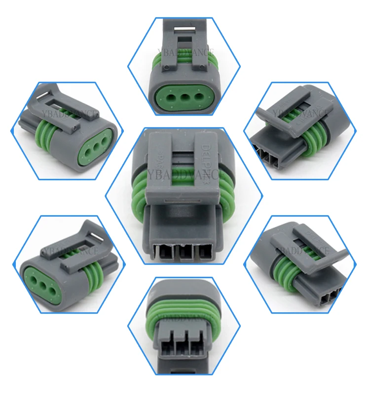 Delphi Pa66 Female Connector 3 Pin Dj7039y1.521 12162280 Buy Delphi