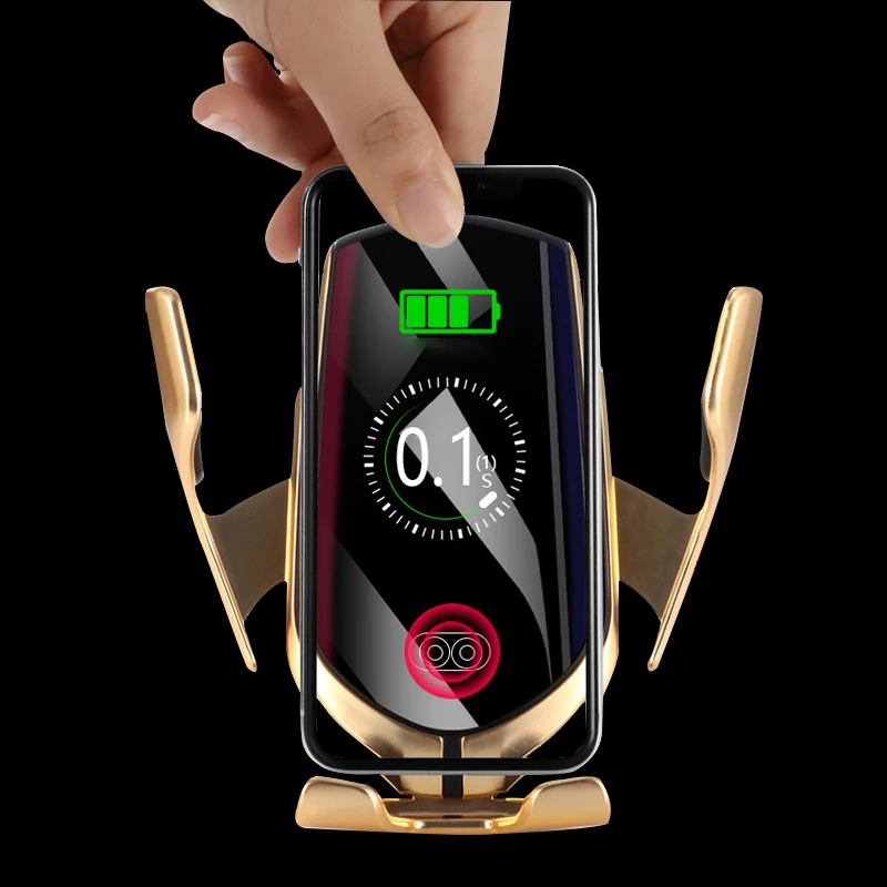 Support de t&eacute;l&eacute;phone De Voiture 10W Chargeur Sans Fil Qi Pour Iphone Pour Samsung 2020 Nouveau Produit Usine En Gros R1 Voiture chargeur - ANKUX Tech Co., Ltd