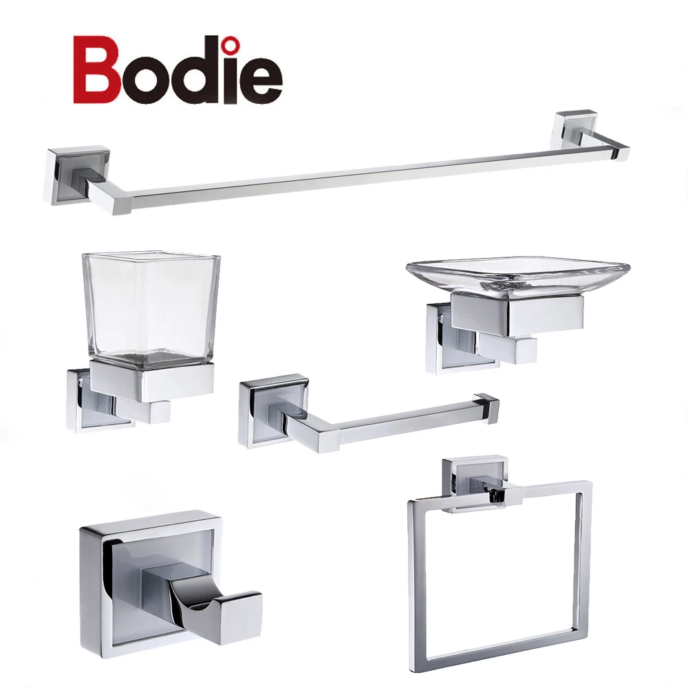 High Quality Chrome Bathroom Accessories Zincalloy 6 Pieces Set For