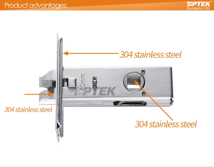 Door lock 50MM mortise lock set door dead bolt lock body