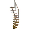 Modern design curved staircase with glass or wood step