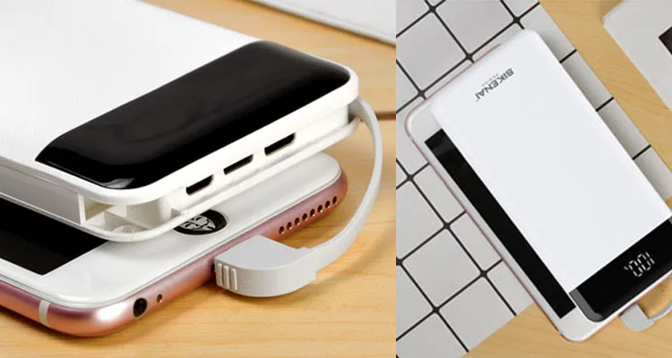 Universal Power Bank 10000mAh Built-in Cable For Micro USB Lighting Type C Power Bank Charger 10000mah Powerbank For Phones - ANKUX.COM