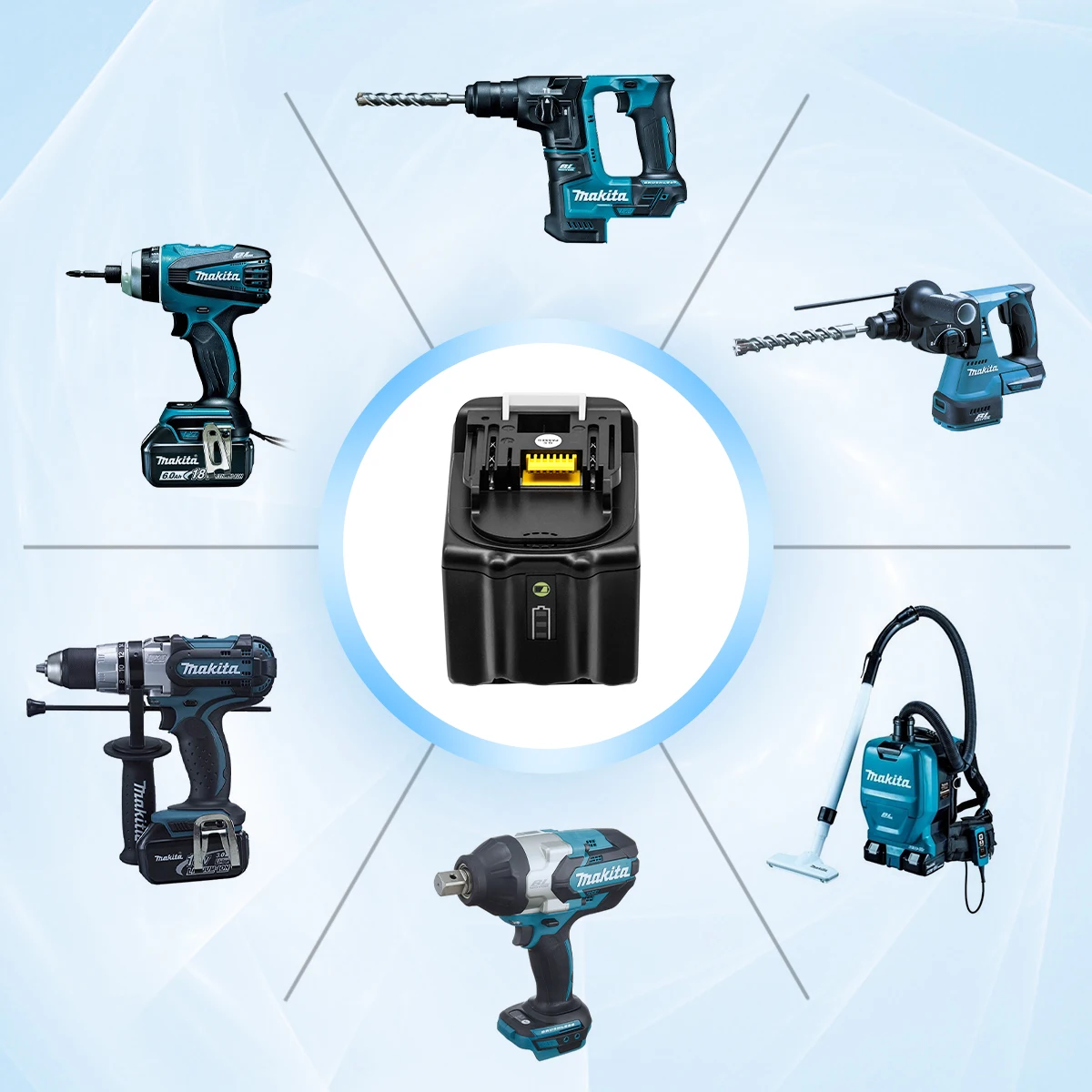 For Makitas Li-ion 18V 9000mAh replacement Rechargeable Power Tool Battery  BL1830 BL860 with LED indicator (6).jpg