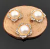 Factory wholesale 19mm rhinestone faux pearl metal button for hair accessories Z02