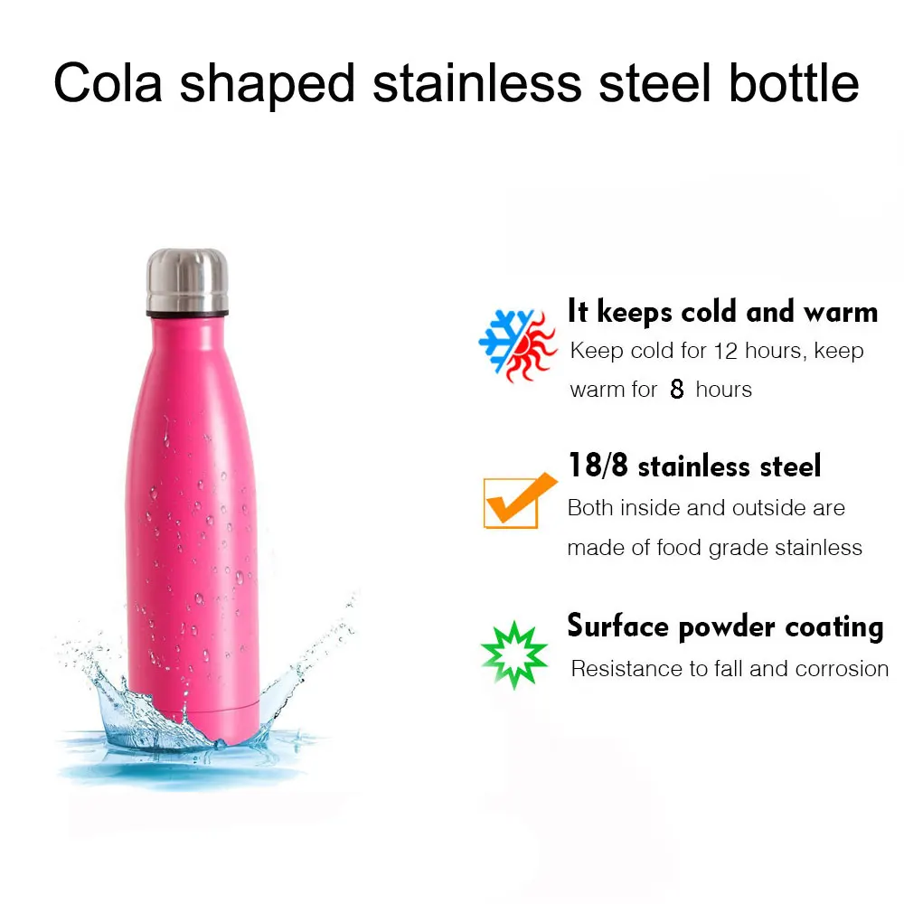 Hot And Cold Water Bottle Portable Double Wall Insulated 17oz Vacuum ...