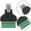 CCTV Accessories 8pins screw block to rj45 connector adaptor for cctv system