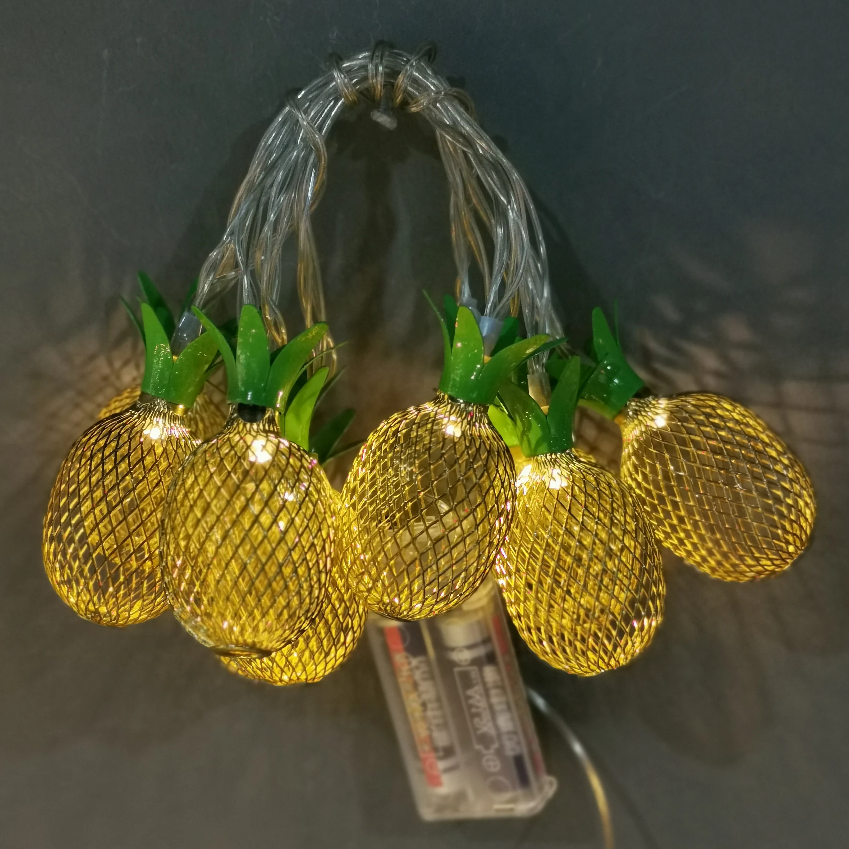 Bolylight 10L 2*AA Metal pineapple Xmas Lights fairy light Led christmas Decoration String Light