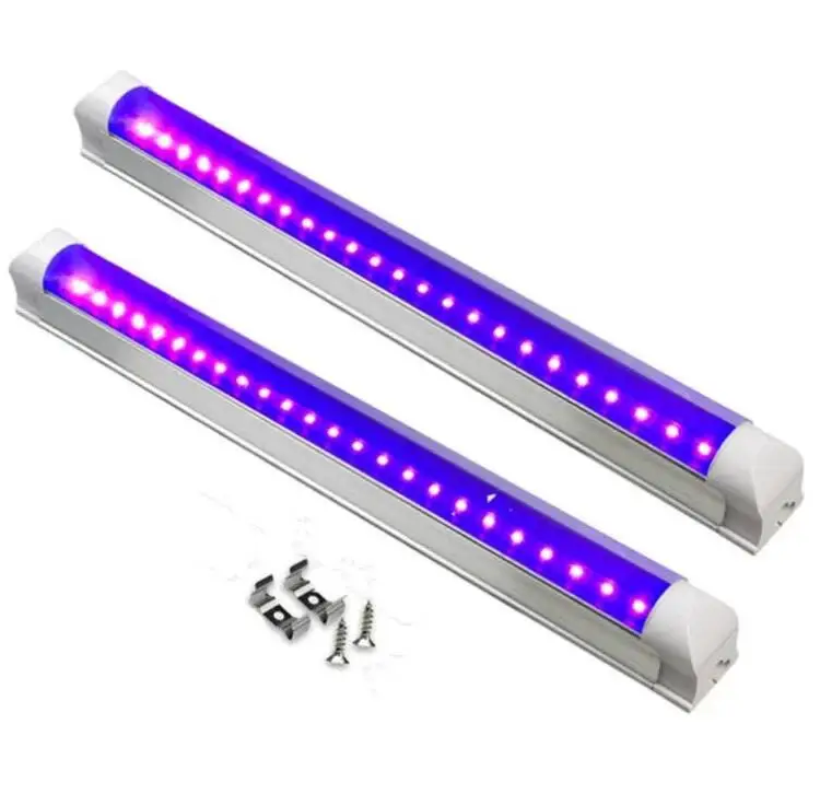 2020 Super Bright UV Light Disinfection 280nm 365nm 380nm LED UV Tube Lighting 2ft 600mm 10W T8 UV Lamp