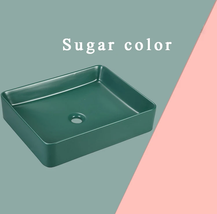 sanitaryware new designs hot saling ceramic matte pink wash basin WC matte green blue black brown white color top counter basin