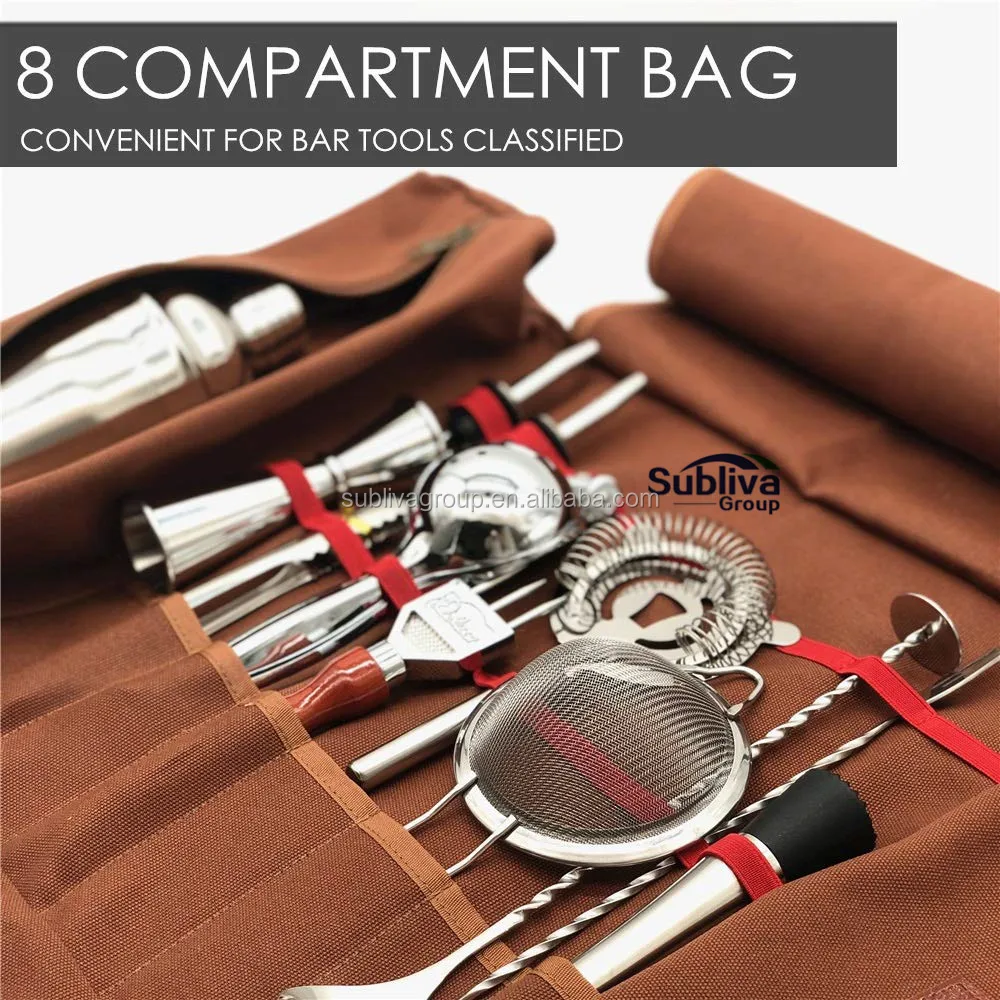2022 Deluxe Bartenders Rolling Bag Wholesale Bar Tool Kit Travel Bag