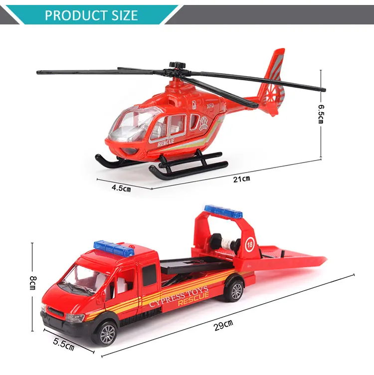 DIE CAST Feuerwehr Wache mit Hubschrauber Build-N-Play 