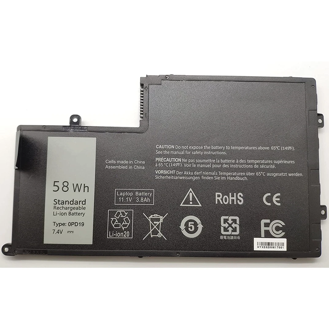 0pd19 7.4v 58wh Laptop Rechargeable Battery Replacement For Dell