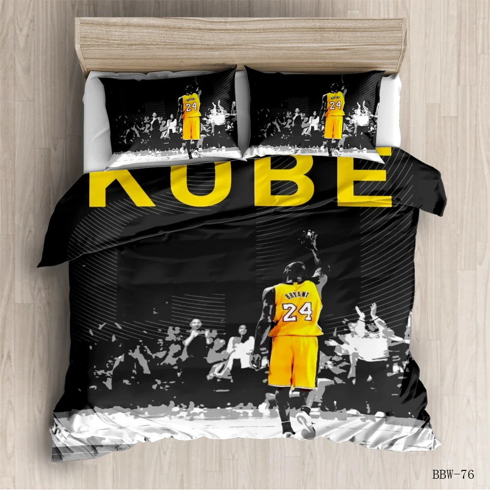 CXTU Remind The Kobe 3D Down Quarter 200x200cm All-Year Down Solden Bedding Kit Polyester and 2 Pillowcase 80x80cm Size : 135X200cm 