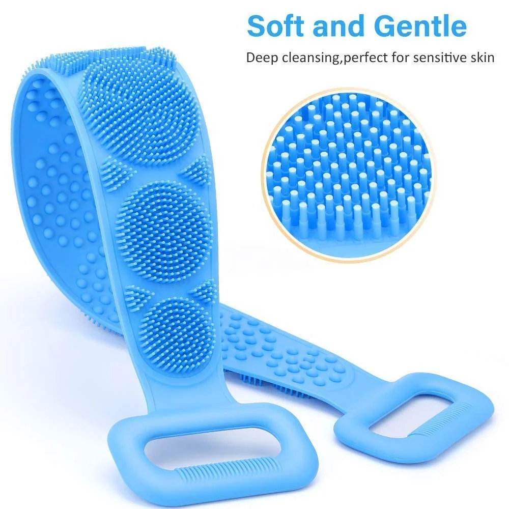 Deep clean Exfoliating Long Double Side Silicone Bath Scrubber