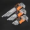 9-pieces Plastic Holder Extra Long Short Arm Matt Matte Coating CR-V T10-T50 Star Hex Allen Torx Key Wrench Set With Hole