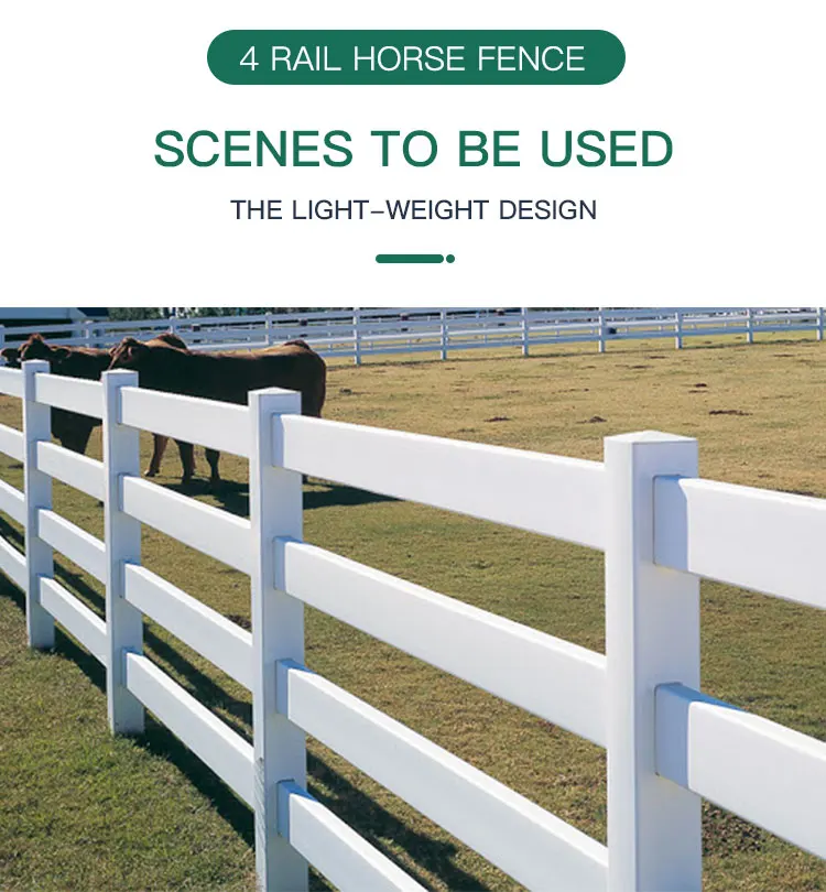 Fentech Pvc Vinyl Plastic 3 Ranch Rail Used Horse Paddock Fence Panels