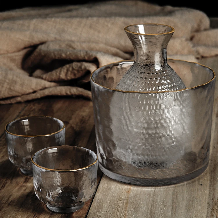 Japanese Style Gold Rim Sake Glass Japan Frosted Sake Cup Custom Sake