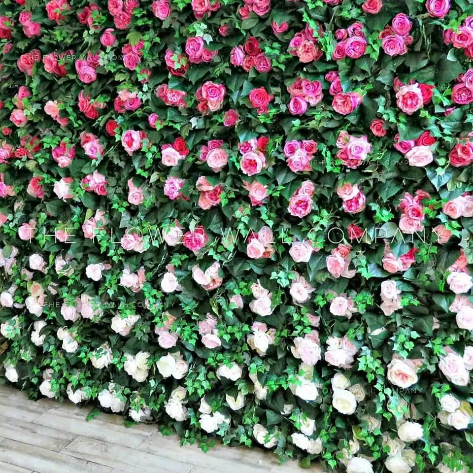 Artificial Flower Wall Screen Panel Romantic Floral Backdrop 60x40cm