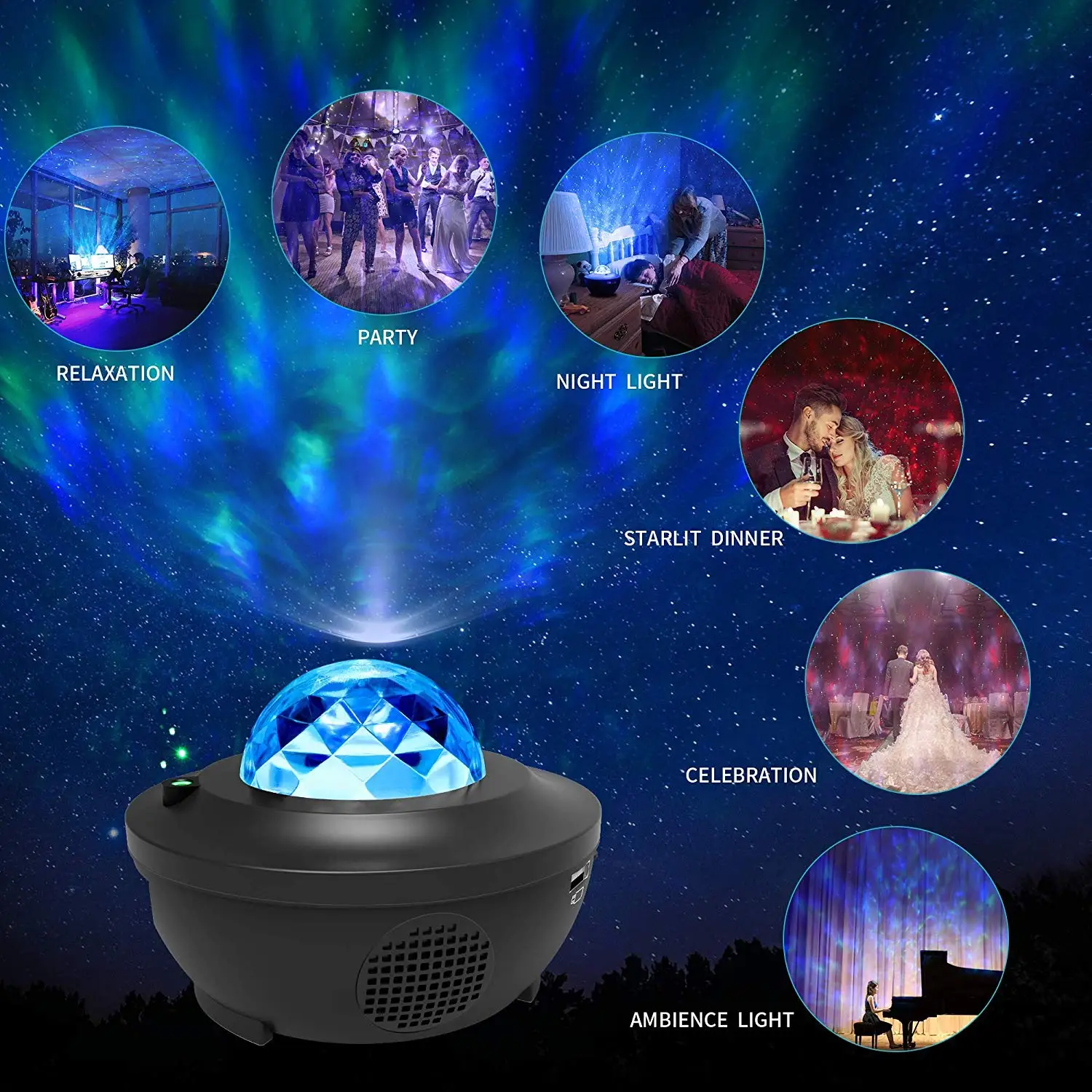 Amazon Night Light One Piece Blind Dropshipping Baby Laser  Starry Night Light Sky Projector With Music for Kids Room