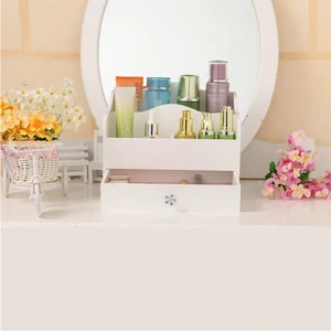 Factory Supplying Beauty Pink/White/Blue Makeup Organizer Make Up Storage Box With Drawers