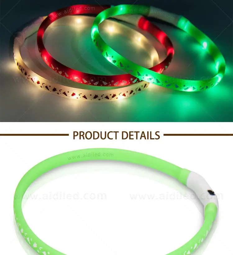 product-USB Rechargeable Battery LED Silicone with printing for dog collar-AIDI-img-1