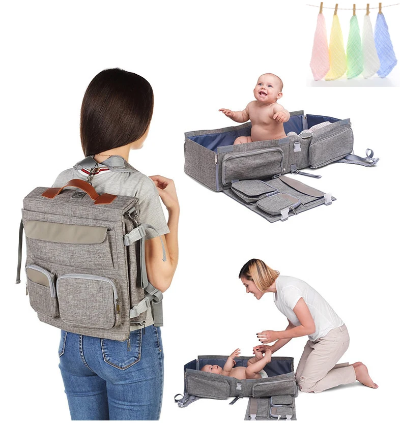 Baby Cribs Diaper Bags Backpack Foldable Travel Bed Infant